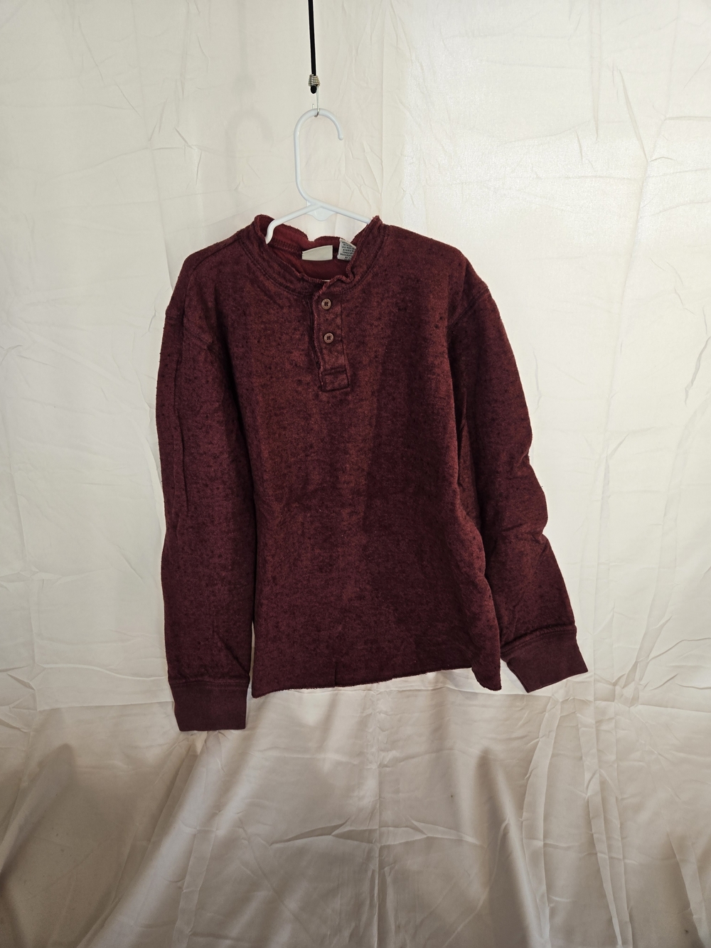 L.L. Bean Boys Burgundy Henley Short Sleeve Tee